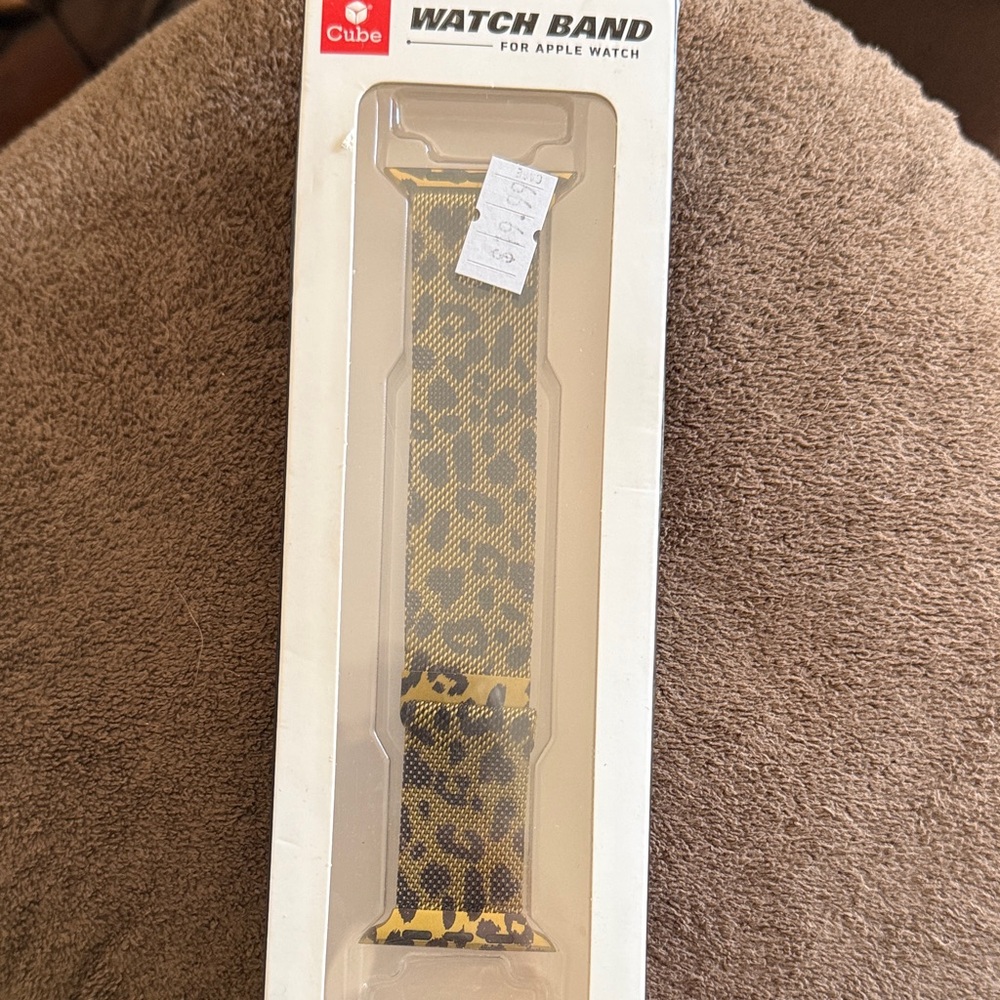 Leopard Pattern Watch Band for Apple Watch - Black and Gold